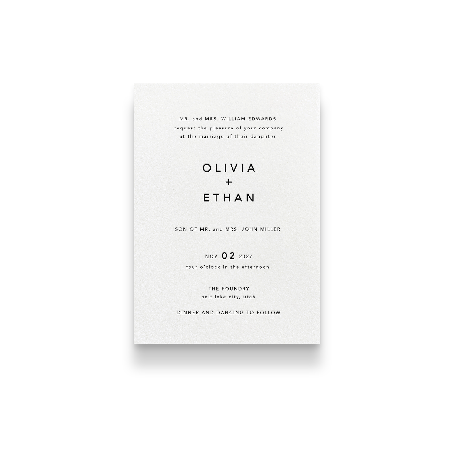 Olivia | Letterpress Invitation I
